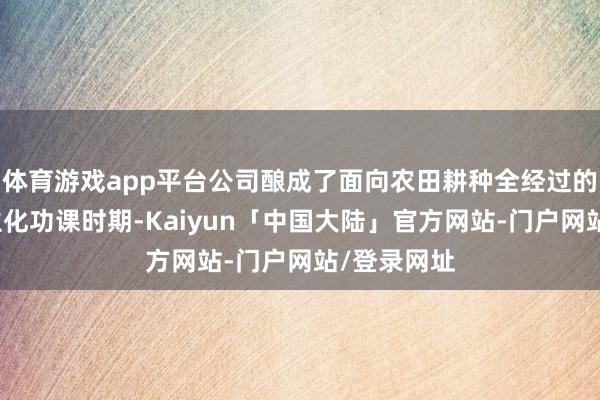 体育游戏app平台公司酿成了面向农田耕种全经过的无东说念主化功课时期-Kaiyun「中国大陆」官方网站-门户网站/登录网址