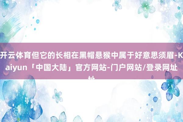 开云体育但它的长相在黑帽悬猴中属于好意思须眉-Kaiyun「中国大陆」官方网站-门户网站/登录网址