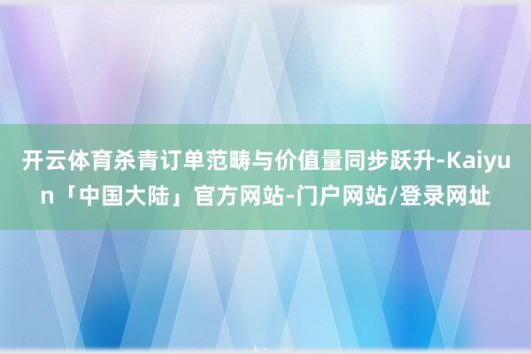 开云体育杀青订单范畴与价值量同步跃升-Kaiyun「中国大陆」官方网站-门户网站/登录网址